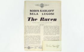 Boris Karloff Autograph on Vintage Page