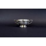 Chinese Style Silver Plated Sugar Bowl, Twin Handles With Greek Key Design,