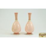 James Macintyre Taluf Faience Pair of Specimen Vases, Soft Pink Colour way, Ovoid Shape. Date