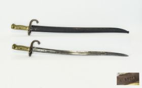 French Model 1866 Sabre Bayonet With Scabbard Dated For 1874