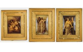 Three Framed Matching Crystoleums comprising 1. Courting Couple Stood in a Garden, 2.