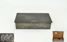 An Arts & Crafts Tudric Pewter Rectangular Cigar Box Designed by Archibald Knox for Liberty & Co,