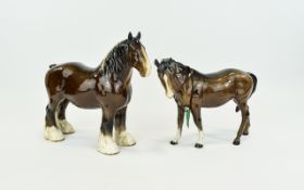 Beswick - Early Shire Horse Figure. Model No 818, Designer A. Gredington. Issued 1940 - 1989.