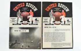 Football Interest Two Manchester United Programmes 'United Review' 1957-58 The first dated 19th