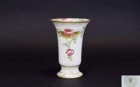 James Macintyre William Moorcroft Signed Trumpet Shaped Vase ' Rose Garland ' Design, Enriched