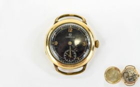 Gents 1930's Omega Wristwatch 32mm Cushion Shaped Gold Plated Case With Fixed Lugs,