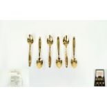 Nestle Gold Blend Gold Plated Coffee Spoons Boxed set of six collectors spoons from 1970.