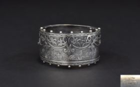 Victorian Silver Superb Quality Hinged Bangle,