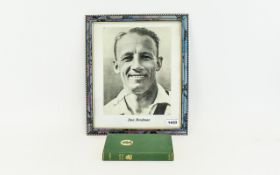 Cricket Interest Sir Don Bradman Signed Framed Photo Black and white framed photographic publicity