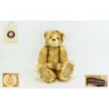 Charlie Bears ' Big Fred ' Hand Finished Golden Plush Bear with Brown Tip with Swing Labels and Tag.