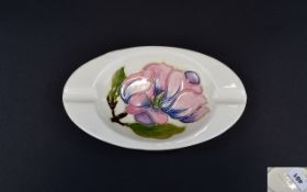 Moorcroft Shallow Dish ' Pink Magnolia ' Design, Impressed Moorcroft Mark to Underside. c.1970's. 6.
