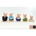 Wade Set of Five Nat West Piggy Banks. Comprises The Family of Five Characters.