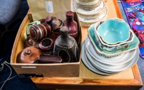 A Mixed Lot Of Ceramics and Collectibles Approx 18 items in total to include vintage leather bound