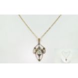 9ct Gold Edwardian Pendant Openwork Design,