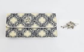 Ladies Fashion Purse Together With A Maple Leaf White Metal Brooch