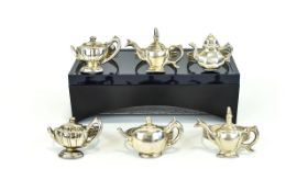 SIA - Collection of 1960;s Set of Six ( 6 ) White Metal Napkin Holders,