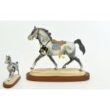 Beswick Horse Figure - Arab Stallion with Saddle - Dappled Grey. Model No 2269.