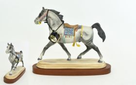 Beswick Horse Figure - Arab Stallion with Saddle - Dappled Grey. Model No 2269.