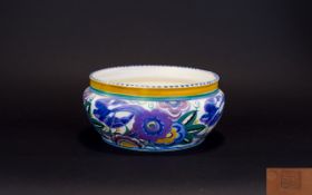 Poole - Art Deco Period Carter Stabler Adams - Hand Painted Footed Bowl. c.1927 - 1934.