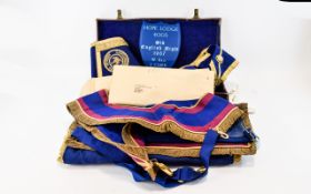 Collection Of Masonic Regalia Hope Lodge 4003 Comprising Leather Case,