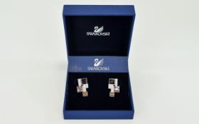 Swarovski Earrings Boxed and certificated earrings comprising multiple square cut austrian crystals