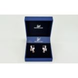 Swarovski Earrings Boxed and certificated earrings comprising multiple square cut austrian crystals