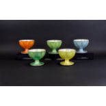 Maling - Art Deco Period Lustre Set of 5 Large Sundae Dishes, In Various Colour ways,