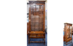 Early 20thC Light Oak Display Cabinet,