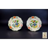 Adams Royal Ivory Titian Ware Hand Painted Pair of Cabinet Plates. c.1905.