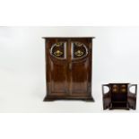 English - Early 20th Century Nice Quality Oak Cased Free Standing Smokers Cabinet.