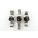 A Good Collection of Vintage Seiko Mens Steel Watches ( 3 ) - Seiko Mens Kinetic Black Dial Steel