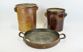 Three Stoneware Bottles.