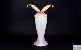 Franz Porcelain Collection Superb and Hand painted and Impressive Tall Papillon Design Butterfly