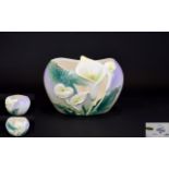 Franz Porcelain Collection 'Calla Lilly' design candle holder with tea light. FZ 00512, mint