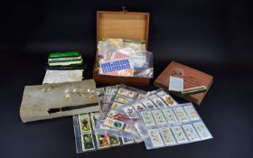Assorted Collectables including stamps, cigarette cards, spectacles, old photograph album etc