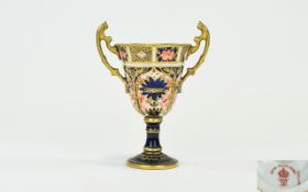 Royal Crown Derby Imari Pattern Twin Handle Miniature Vase. c.1900. 4.