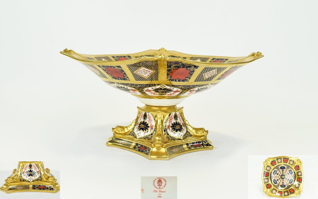 Royal Crown Derby Wonderful Quality and Impressive Old Imari Pattern Dolphin Centre Piece,