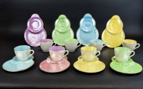 Maling - Stylish Lustre Set of Eight ( 8 ) Tennis Cups and Saucers,