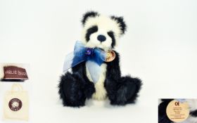 Charlie Bears Collection - Lovely Dark Blue and White Panda Bear.