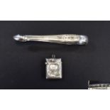 Edwardian Silver Vesta Case with Chased Stylised Floral Engraving to Body of Case.