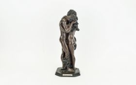 The Italiana Collection Bronzed Figure of a Nude Embracing Couple.