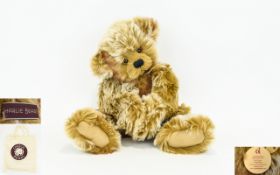 Charlie Bears Collection - Original Golden Sand Coloured Plush Teddy Bear with Magnets to Paws So