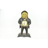 Bradley and Hubbard Figural Early Reproduction Novelty John Bull ' Blinking Eye ' Cast Iron Clock.