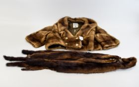 Vintage Mink Bolero Jacket Plush fur cropped jacket with elbow length sleeves,