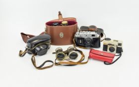 Collection of Cameras including Halina, Zorri , cased Regent field binoculars,