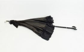 Antique Parasol Late Victorian Parasol, possibly a piece of mourning attire.