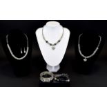 A Collection Of Bead Crystal And Silver Tone Costume Jewellery Housed in original gift box,