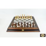 Franklin Mint Official FIDE Championship Chess Set with a certificate of authenticity.