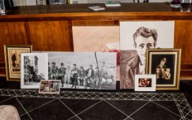 Collection of Modern Framed Pictures including canvas prints, James Dean,