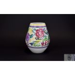 Poole - 1950's Hand Painted Trudi Carter Designed Vase. Stylish Floral Design, L.